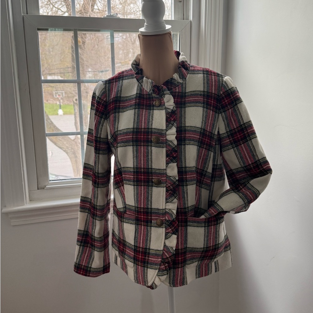 Talbots Plaid Button-Up Blazer Women's 12